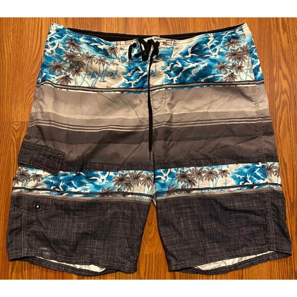O'Neill Board Shorts Mens 36 9" Tropical Floral Colorblock Beach Swim Trunks - Picture 1 of 6